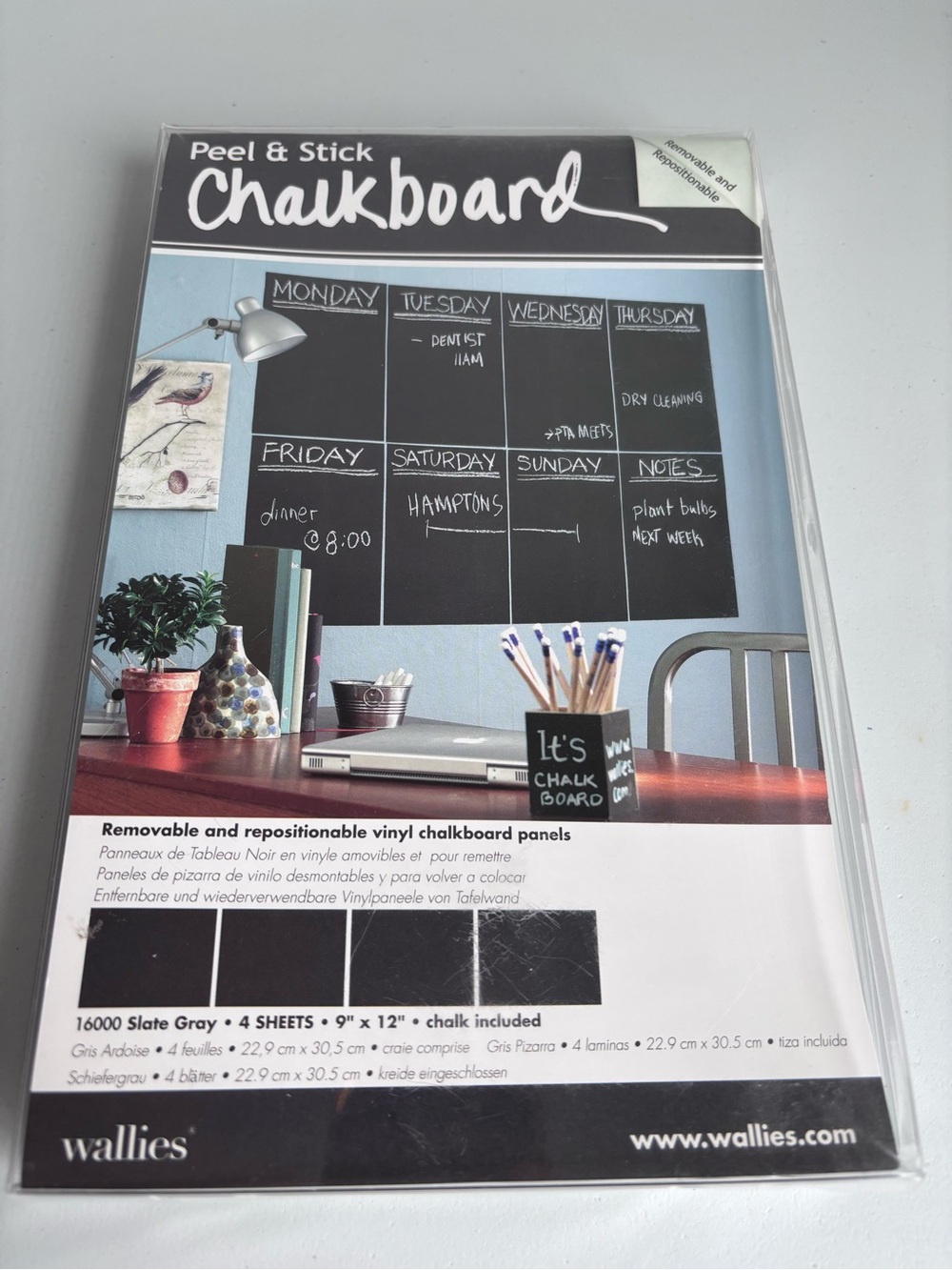 Wallies Peel & Stick Chalkboard Panels (4 Sheets)